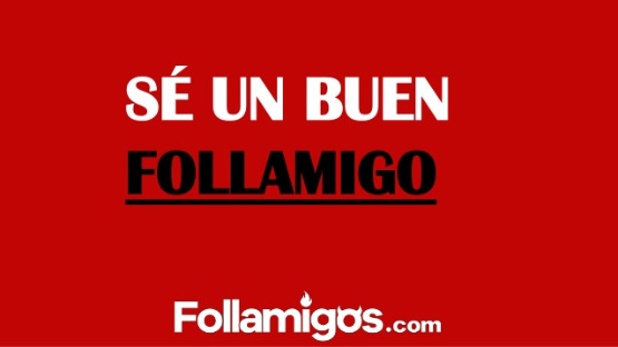Frase de "sé un buen follamigo" con fondo rojo.