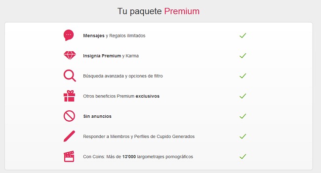 Característica de Fuckbook de la membresía Premium