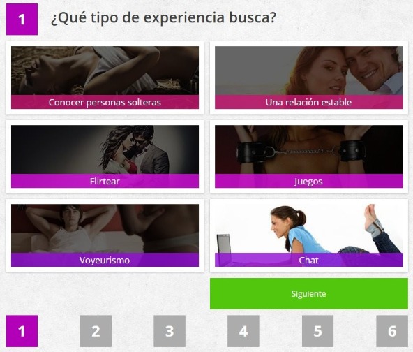 Tipos de experiencias disponibles para los usuarios.