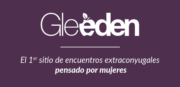 Logo de Gleeden. Fondo morado y letras blancas.